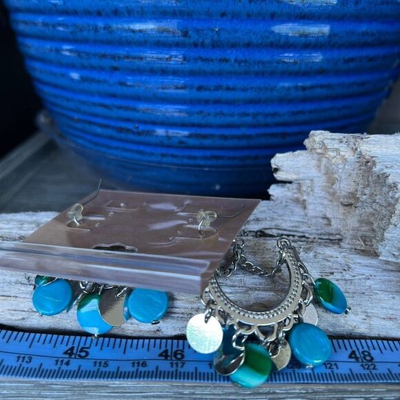 Silver/Blue Green Dangle Erica Lyons Fashion Earrings $16ea / 3 for $25 - Picture 9 of 9